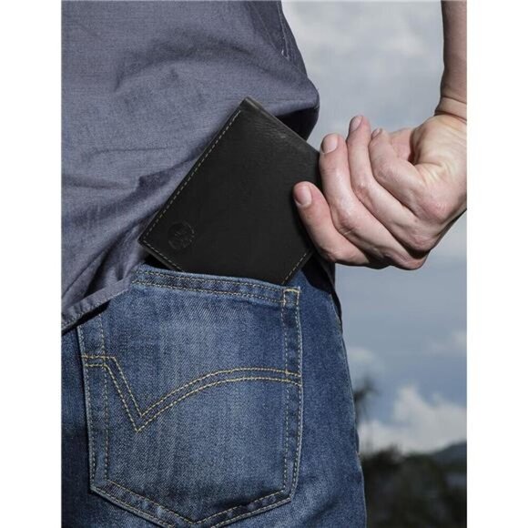 Wellington Leather RFID Bifold Commuter Security Wallet - Picture 6 of 7